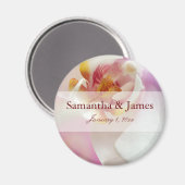 Aimant À l'intérieur de l'orchidée rouge foncé et blanche (Recto/Verso)