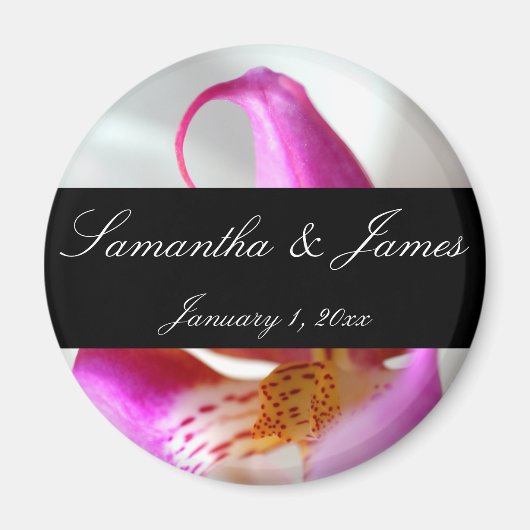 Aimant À l'intérieur d'une Orchidée blanche Mariage perso (Devant)