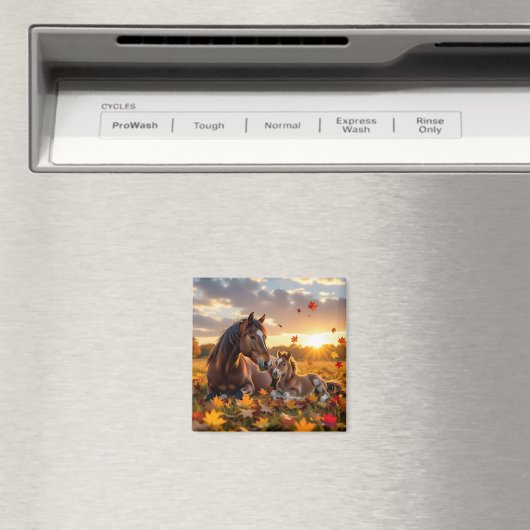 Aimant A Mama Horse and her Foal in Autumn (In Situ (Lave-vaisselle))