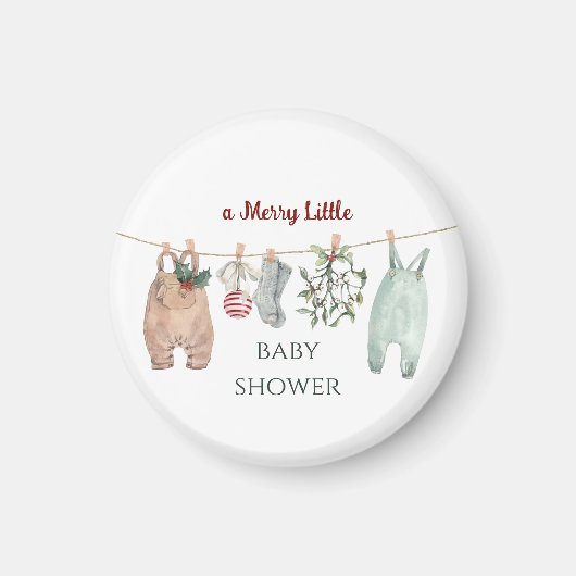 Aimant A Merry Little Baby Shower Christmas Clothes (Devant)