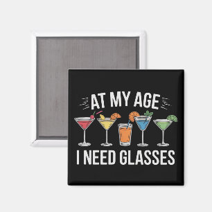 Aimant À mon âge, j'ai besoin de lunettes Drôle de vin Al