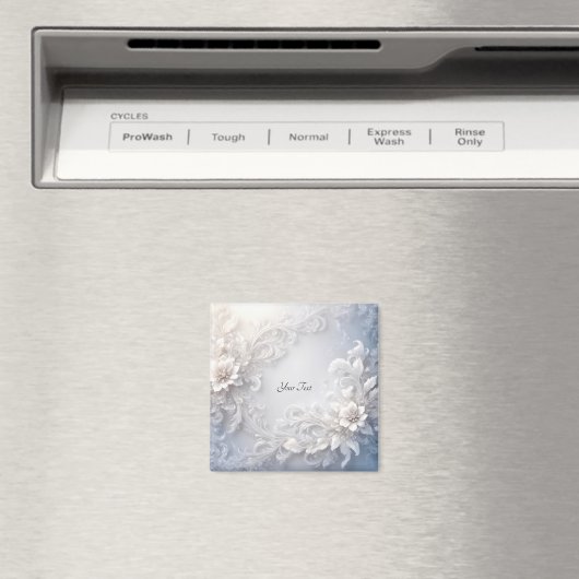 Aimant à motif floral blanc (In Situ (Lave-vaisselle))