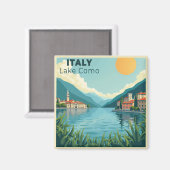 Aimant A Nostalgic Classic Travel Poster – Italy Lake Com (Recto/Verso)