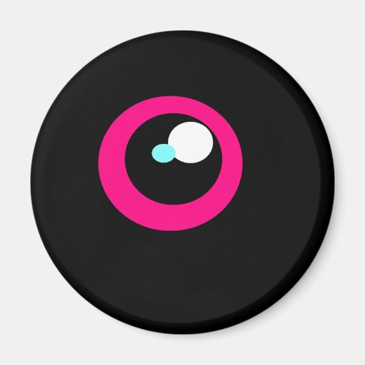 Aimant à oeil de réfrigérateur de monstre HotPink (Devant)