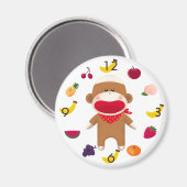 Aimant à panier de fruits de singe de soie (Recto/Verso)