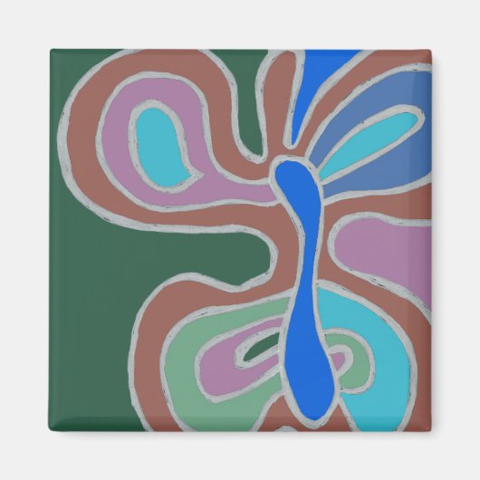 Aimant à papillon arc-en-ciel inversé (Devant)