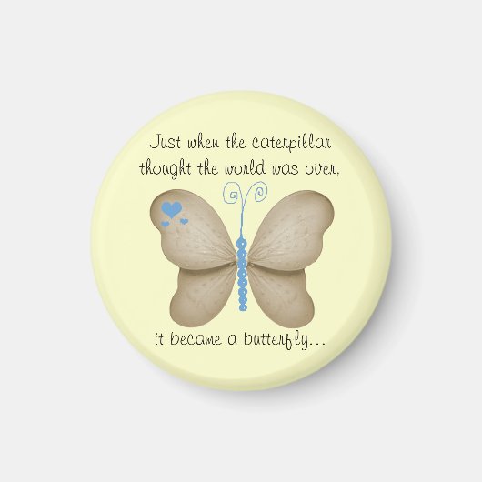 Aimant à papillon bleu ivoire (Devant)