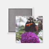 Aimant à papillon rouge (Recto/Verso)