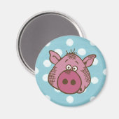 Aimant à points de la poire de porc (en bleu et ro (Recto/Verso)