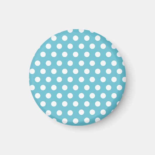 Aimant à points Polka bleu vintage (Devant)