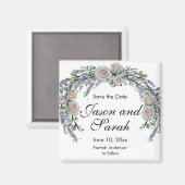 Aimant à roses blanches de lavande eucalyptus (Recto/Verso)