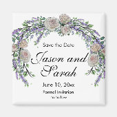 Aimant à roses blanches de lavande eucalyptus (Devant)