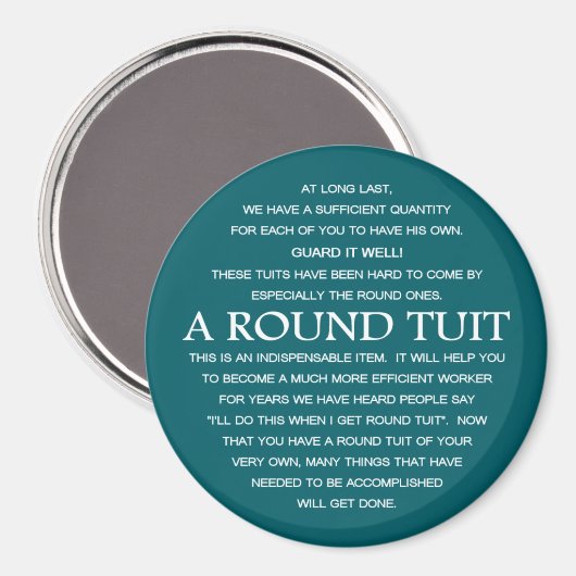 Aimant A Round Tuit (Recto/Verso)