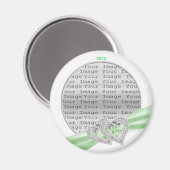 Aimant à ruban de chaux de coeur personnalisé (Recto/Verso)