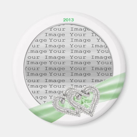 Aimant à ruban de chaux de coeur personnalisé (Devant)