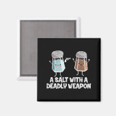 Aimant A Salt With A Deadly Wean Funny Food Pun Gun Kawai (Recto/Verso)