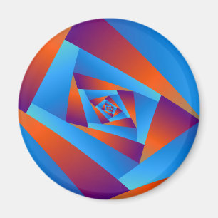 Aimant à spirale orange et bleu