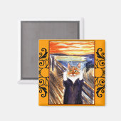 Aimant à spoof de chat, le cri d'Edvard Munch (Recto/Verso)