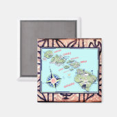Aimant à tapa hawaïen (Recto/Verso)