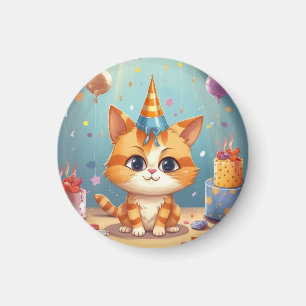 Aimant à thème chat chat roux mignon