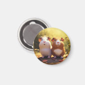 Aimant à thème cochon d'Inde, mignon . (Recto/Verso)
