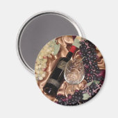 Aimant à thème du vin et du raisin (Recto/Verso)