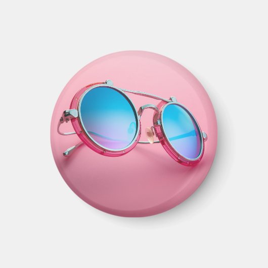 Aimant à thème lunettes de soleil, rose cool (Devant)
