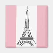 Aimant à thème Tour Eiffel Rose de Paris (Devant)
