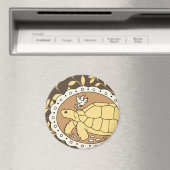 Aimant à tortue sulcata (ovale brun) (In Situ (Lave-vaisselle))