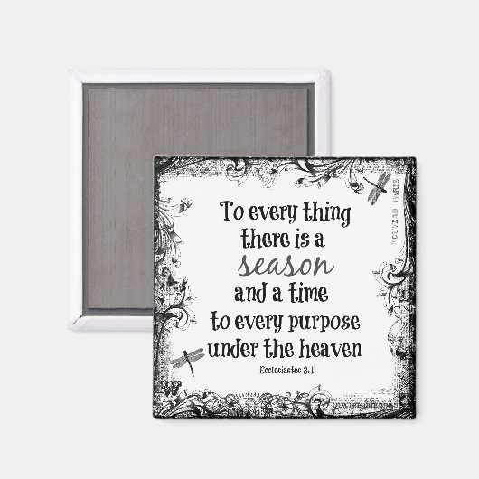 Aimant À tout il ya une saison Bible Verse (Recto/Verso)