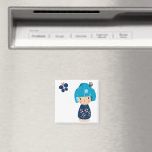 Aimant à triplet bleu Kokeshi (In Situ (Lave-vaisselle))