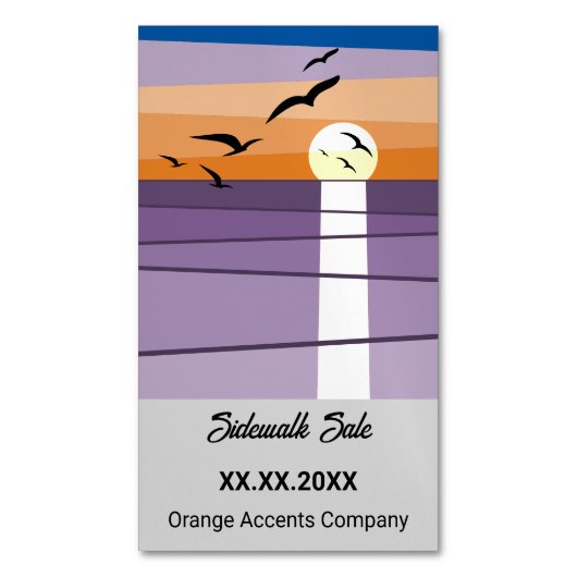 Aimant à vendre sur le trottoir du coucher du sole (devant Vertical)