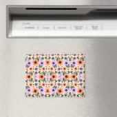 Aimant A vibrant floral pattern features orange  (In Situ (Lave-vaisselle))