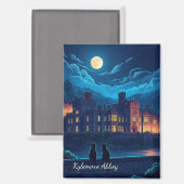 Aimant Abbaye de Kylemore Chats d'Irlande la nuit (Recto/Verso)