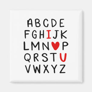 Aimant Abc Alphabet J'aime Vous Prof D'anglais Saint-Vale
