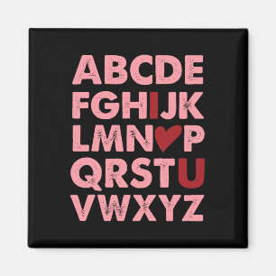 Aimant Abc Alphabet Je T'Aime Professeur D'Anglais Saint-