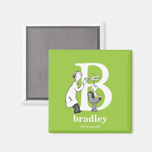 Aimant ABC du Dr Seuss : Lettre B - Blanc | Ajouter Votre (Recto/Verso)