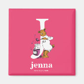 Aimant ABC du Dr Seuss : Lettre J - Blanc | Ajouter Votre (Devant)