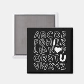 Aimant Abc I Love You Alphabet Teachers Day Valentines Da (Recto/Verso)