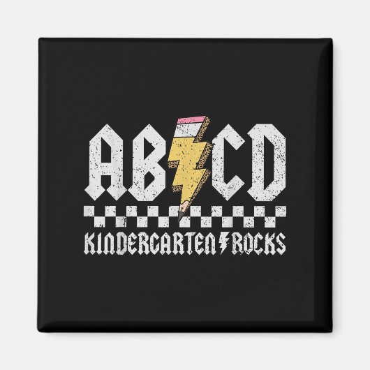 Aimant Abcd Kindergarten Rocks Pencil Lightning Enseignan (Devant)