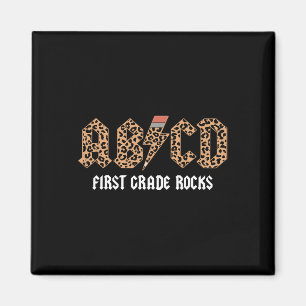Aimant Abcd Rocks Première année Retour à l'école Léopard