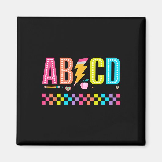 Aimant Abcd Tee de rentrée scolaire (Devant)