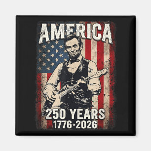 Aimant Abe Lincoln 16e président vintage jouant de la gui