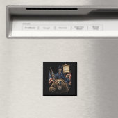 Aimant Abe Lincoln chevauchant un ours avec déclaration d (In Situ (Lave-vaisselle))