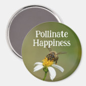 Aimant Abeille de miel sauvage bonheur (Recto/Verso)