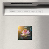 Aimant Abeille sur fleur de lotus (In Situ (Lave-vaisselle))