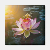 Aimant Abeille sur fleur de lotus (Devant)
