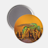 Aimant Abeilles à sueur verte Iridescente (Recto/Verso)
