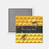 Aimant Abeilles de miel volantes au-dessus du nid d'abeil (Recto/Verso)