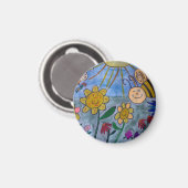 Aimant Abeilles et fleurs de miel (Recto/Verso)